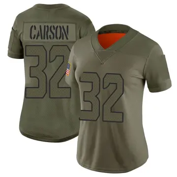 Nike Chris Carson Women's Limited Seattle Seahawks Camo 2019 Salute to Service Jersey