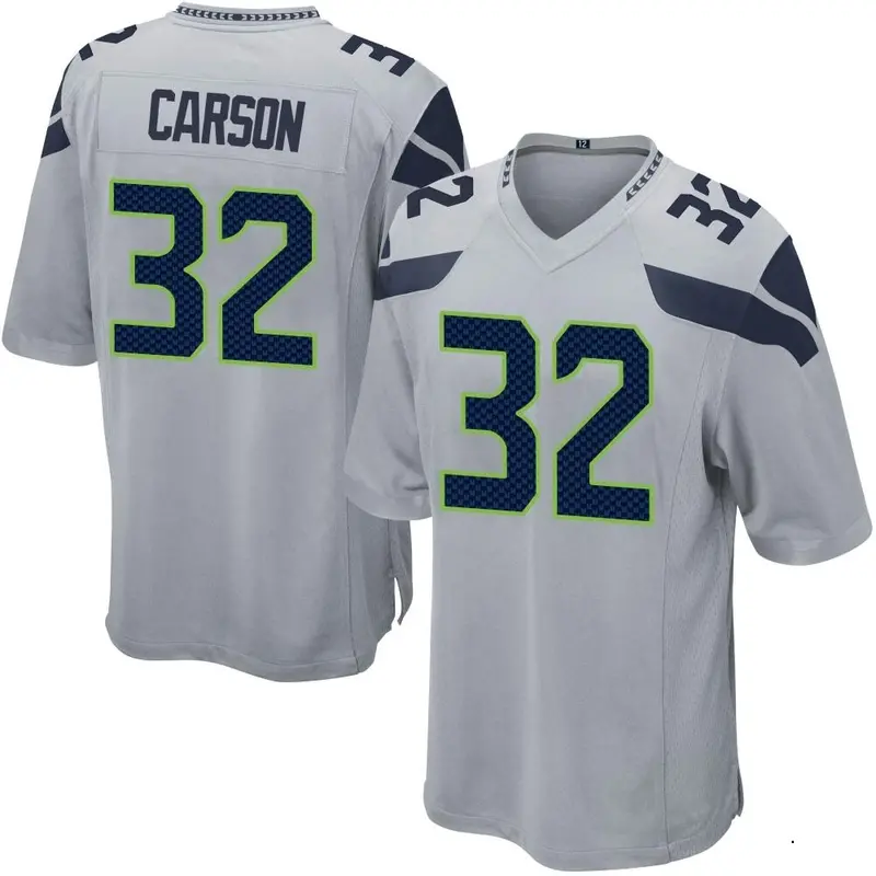 Nike Chris Carson Youth Game Seattle Seahawks Gray Alternate Jersey