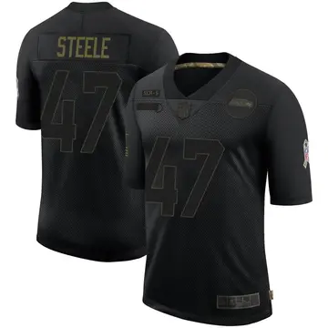 Nike Chris Steele Men's Limited Seattle Seahawks Black 2020 Salute To Service Jersey