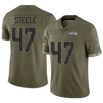 Nike Chris Steele Men's Limited Seattle Seahawks Olive 2022 Salute To Service Jersey