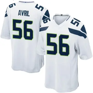 Nike Cliff Avril Men's Game Seattle Seahawks White Jersey
