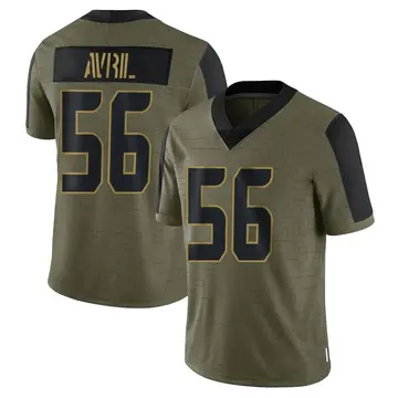 Nike Cliff Avril Men's Limited Seattle Seahawks Olive 2021 Salute To Service Jersey