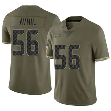 Nike Cliff Avril Men's Limited Seattle Seahawks Olive 2022 Salute To Service Jersey