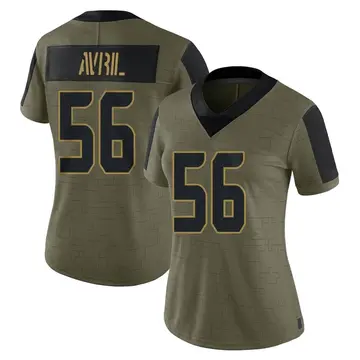 Nike Cliff Avril Women's Limited Seattle Seahawks Olive 2021 Salute To Service Jersey