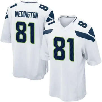 Nike Connor Wedington Men's Game Seattle Seahawks White Jersey