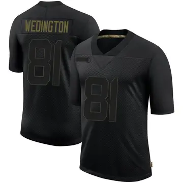 Nike Connor Wedington Men's Limited Seattle Seahawks Black 2020 Salute To Service Jersey