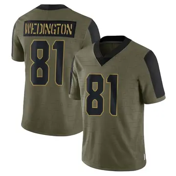 Nike Connor Wedington Men's Limited Seattle Seahawks Olive 2021 Salute To Service Jersey