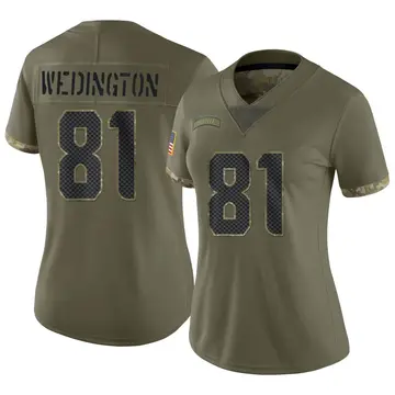 Nike Connor Wedington Women's Limited Seattle Seahawks Olive 2022 Salute To Service Jersey