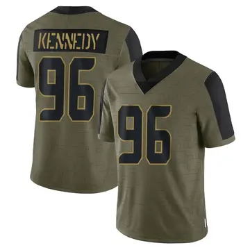 Nike Cortez Kennedy Men's Limited Seattle Seahawks Olive 2021 Salute To Service Jersey