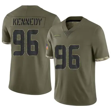 Nike Cortez Kennedy Men's Limited Seattle Seahawks Olive 2022 Salute To Service Jersey