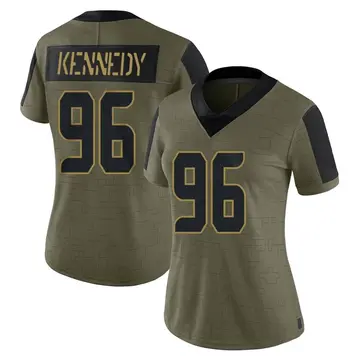 Nike Cortez Kennedy Women's Limited Seattle Seahawks Olive 2021 Salute To Service Jersey