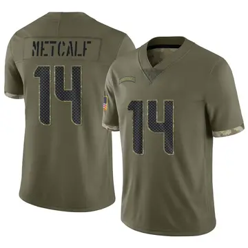 Nike DK Metcalf Men's Limited Seattle Seahawks Olive 2022 Salute To Service Jersey