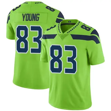 Nike Dareke Young Men's Limited Seattle Seahawks Green Color Rush Neon Jersey