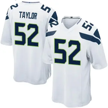 Nike Darrell Taylor Men's Game Seattle Seahawks White Jersey