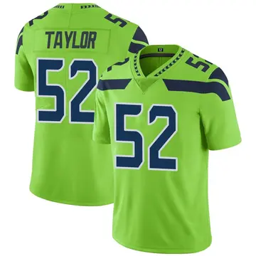 Nike Darrell Taylor Men's Limited Seattle Seahawks Green Color Rush Neon Jersey