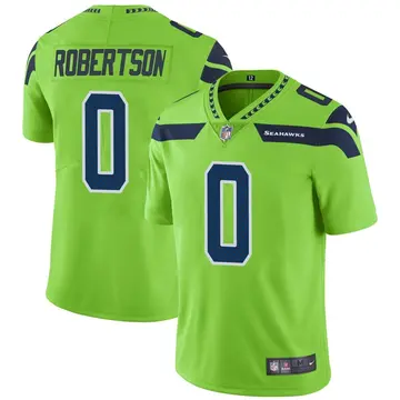 Nike Demetris Robertson Men's Limited Seattle Seahawks Green Color Rush Neon Jersey