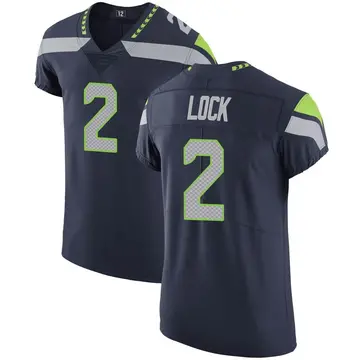Nike Drew Lock Men's Elite Seattle Seahawks Navy Team Color Vapor Untouchable Jersey