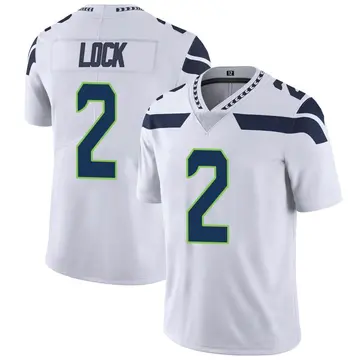 Nike Drew Lock Men's Limited Seattle Seahawks White Vapor Untouchable Jersey