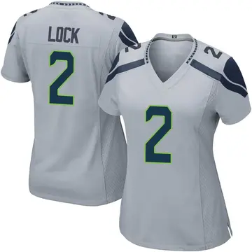Nike Drew Lock Women's Game Seattle Seahawks Gray Alternate Jersey