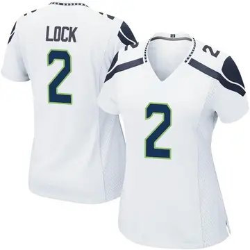 Nike Drew Lock Women's Game Seattle Seahawks White Jersey