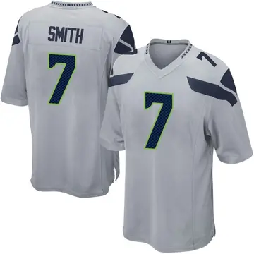 Nike Geno Smith Men's Game Seattle Seahawks Gray Alternate Jersey