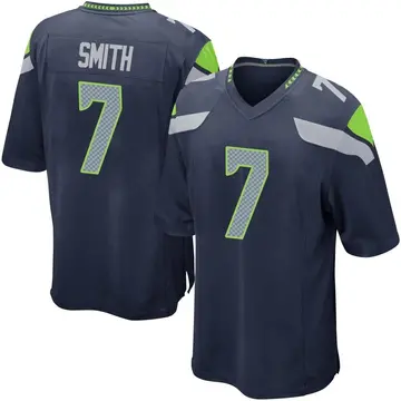 Nike Geno Smith Men's Game Seattle Seahawks Navy Team Color Jersey