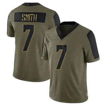 Nike Geno Smith Men's Limited Seattle Seahawks Olive 2021 Salute To Service Jersey