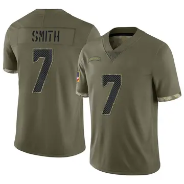 Nike Geno Smith Men's Limited Seattle Seahawks Olive 2022 Salute To Service Jersey