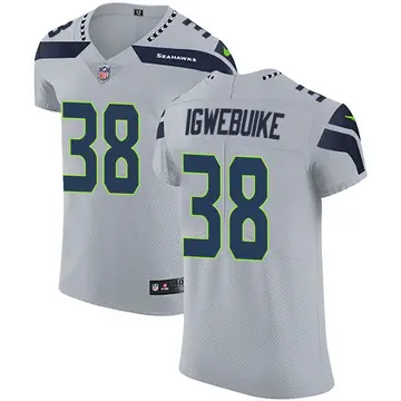 Nike Godwin Igwebuike Men's Elite Seattle Seahawks Gray Alternate Vapor Untouchable Jersey