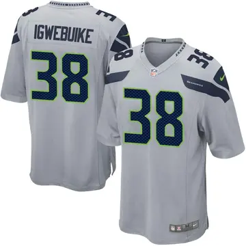 Nike Godwin Igwebuike Men's Game Seattle Seahawks Gray Alternate Jersey