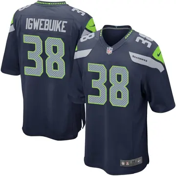 Nike Godwin Igwebuike Men's Game Seattle Seahawks Navy Team Color Jersey