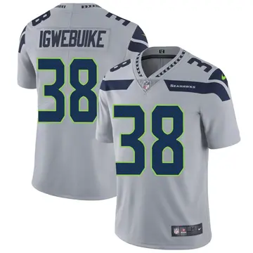 Nike Godwin Igwebuike Men's Limited Seattle Seahawks Gray Alternate Vapor Untouchable Jersey