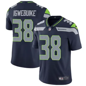 Nike Godwin Igwebuike Men's Limited Seattle Seahawks Navy Team Color Vapor Untouchable Jersey