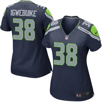 Nike Godwin Igwebuike Women's Game Seattle Seahawks Navy Team Color Jersey