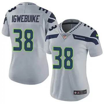 Nike Godwin Igwebuike Women's Limited Seattle Seahawks Gray Alternate Vapor Untouchable Jersey