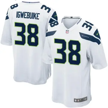 Nike Godwin Igwebuike Youth Game Seattle Seahawks White Jersey