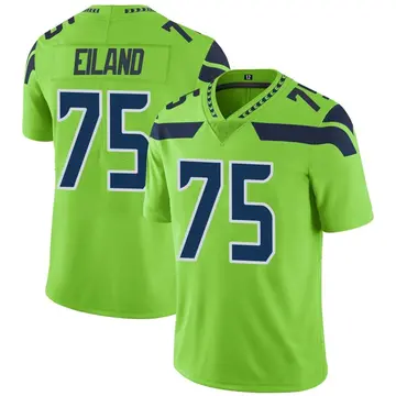 Nike Greg Eiland Men's Limited Seattle Seahawks Green Color Rush Neon Jersey