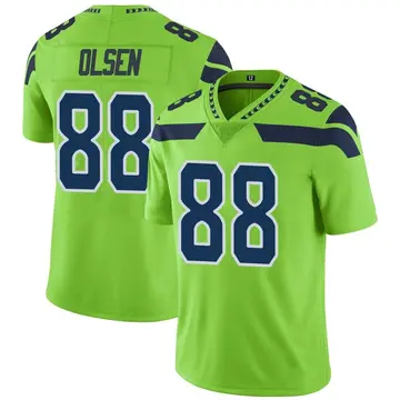 Nike Greg Olsen Men's Limited Seattle Seahawks Green Color Rush Neon Jersey