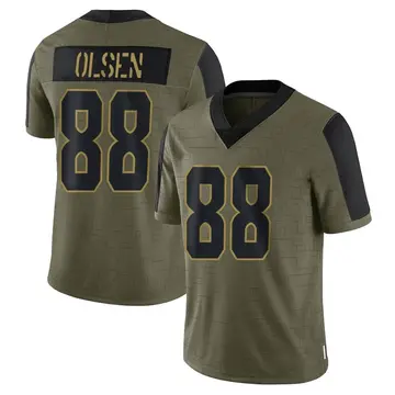 Nike Greg Olsen Men's Limited Seattle Seahawks Olive 2021 Salute To Service Jersey