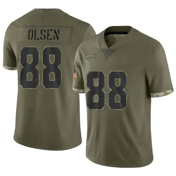 Nike Greg Olsen Men's Limited Seattle Seahawks Olive 2022 Salute To Service Jersey