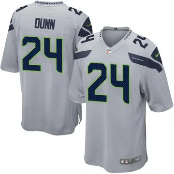 Nike Isaiah Dunn Men's Game Seattle Seahawks Gray Alternate Jersey
