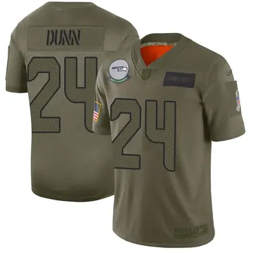 Nike Isaiah Dunn Men's Limited Seattle Seahawks Camo 2019 Salute to Service Jersey