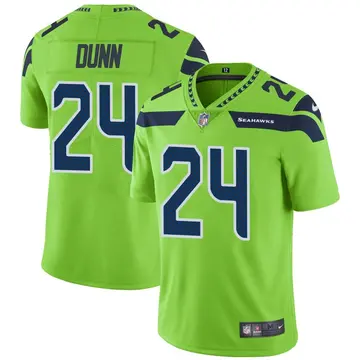 Nike Isaiah Dunn Men's Limited Seattle Seahawks Green Color Rush Neon Jersey