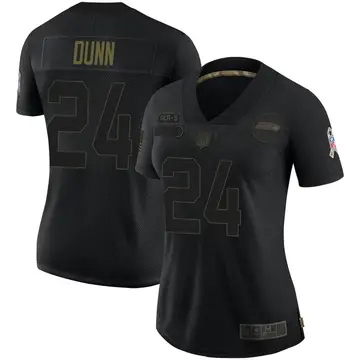 Nike Isaiah Dunn Women's Limited Seattle Seahawks Black 2020 Salute To Service Jersey