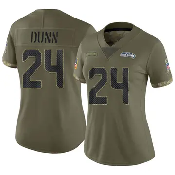 Nike Isaiah Dunn Women's Limited Seattle Seahawks Olive 2022 Salute To Service Jersey