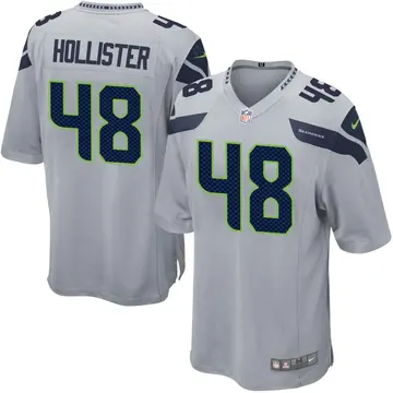 Nike Jacob Hollister Men's Game Seattle Seahawks Gray Alternate Jersey