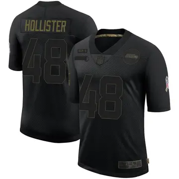 Nike Jacob Hollister Men's Limited Seattle Seahawks Black 2020 Salute To Service Jersey