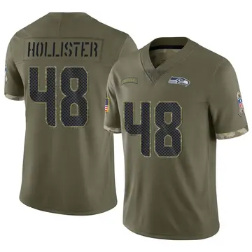 Nike Jacob Hollister Men's Limited Seattle Seahawks Olive 2022 Salute To Service Jersey