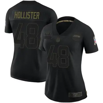 Nike Jacob Hollister Women's Limited Seattle Seahawks Black 2020 Salute To Service Jersey