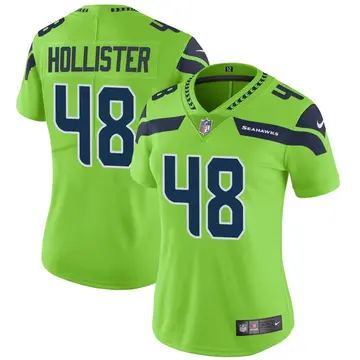 Nike Jacob Hollister Women's Limited Seattle Seahawks Green Color Rush Neon Jersey